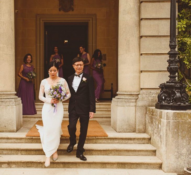 Outdoor wedding ceremony bridal entrance