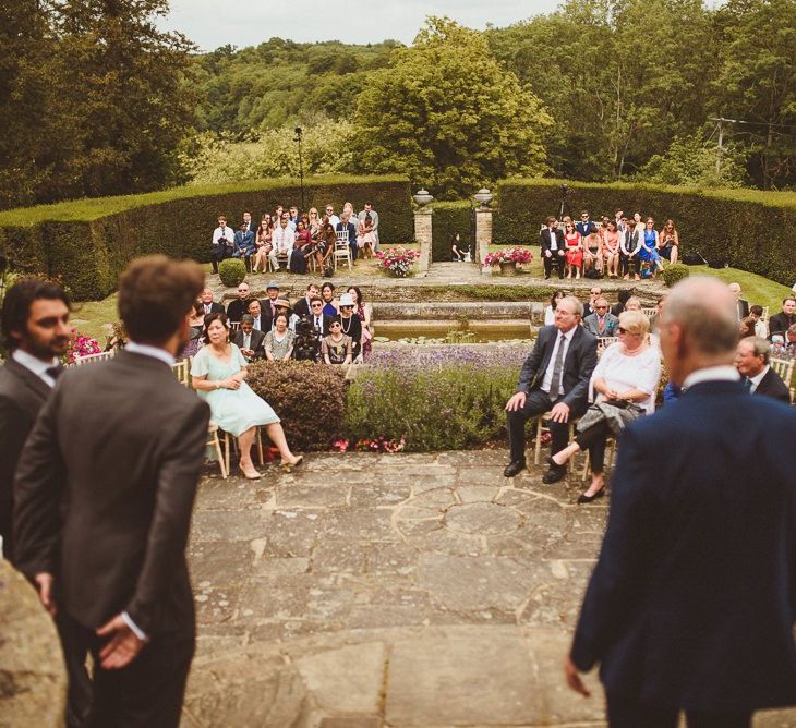 Outdoor wedding ceremony at Hedsor House