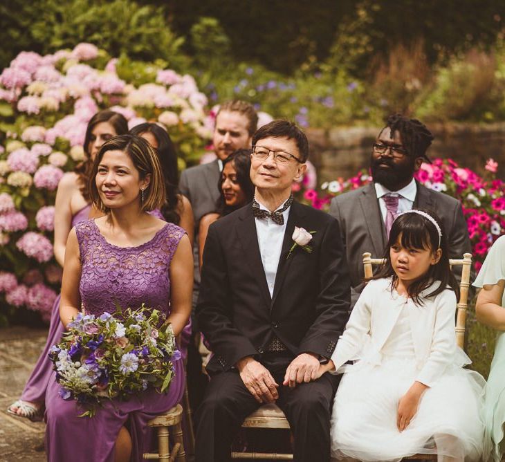 Brides family seated during the wedding ceremony