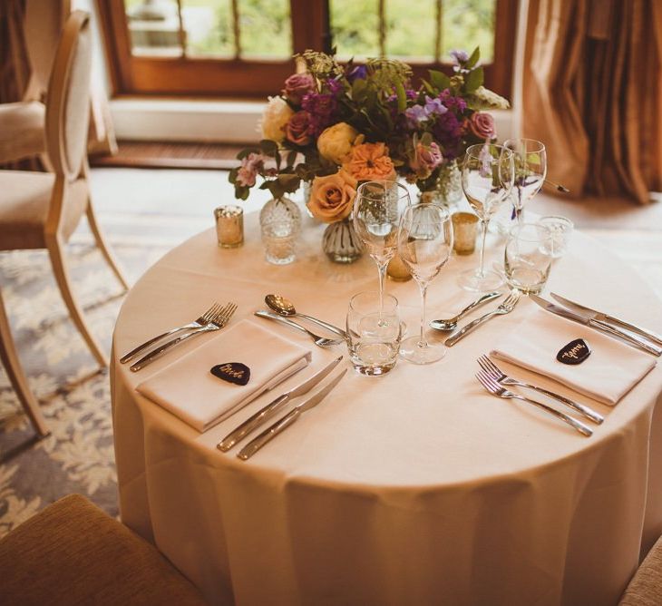 Bride and groom sweetheart table at Hedsor House