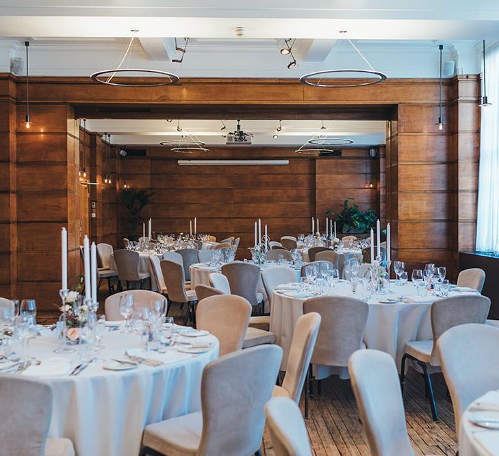 Relaxed and elegant wedding reception venue at East London autumn celebration