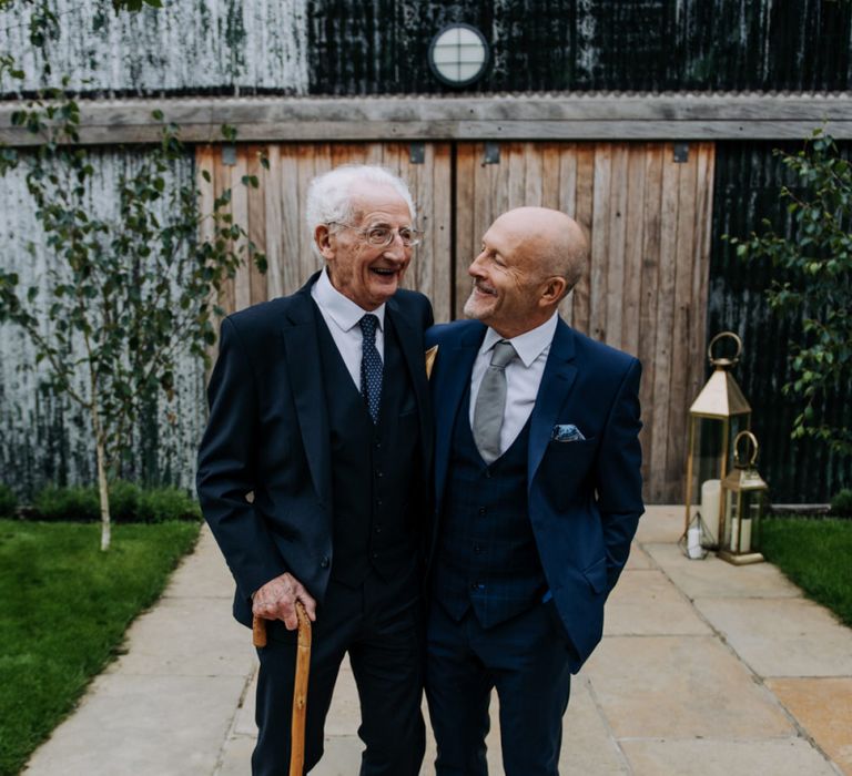 Father of the Groom and Grandad in Navy Suits