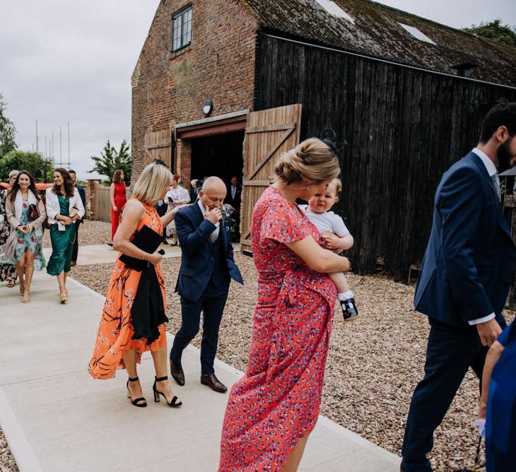 Wedding Guests Leaving Barn Wedding Ceremony