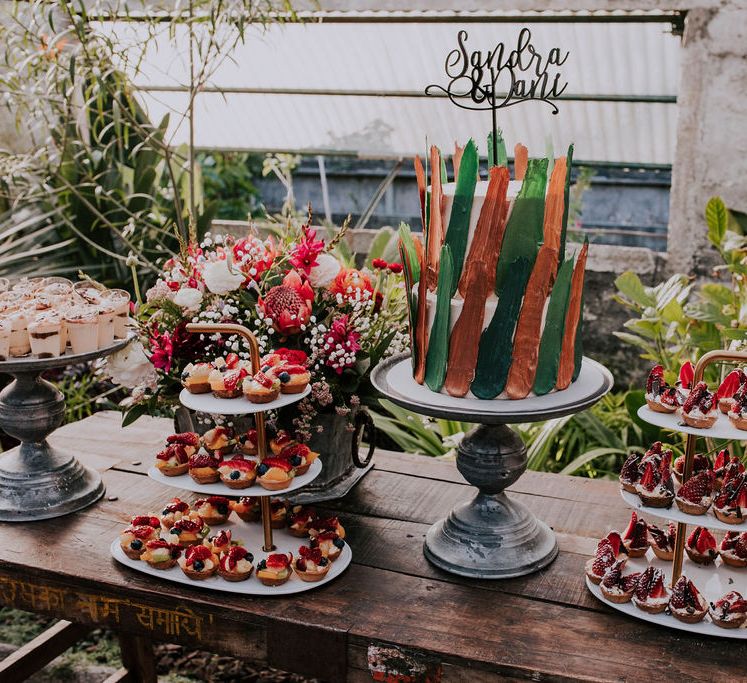 Dessert Table with Wedding Cake and individual Treats