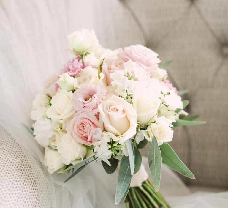 Delicate Pink and White Wedding Bouquet