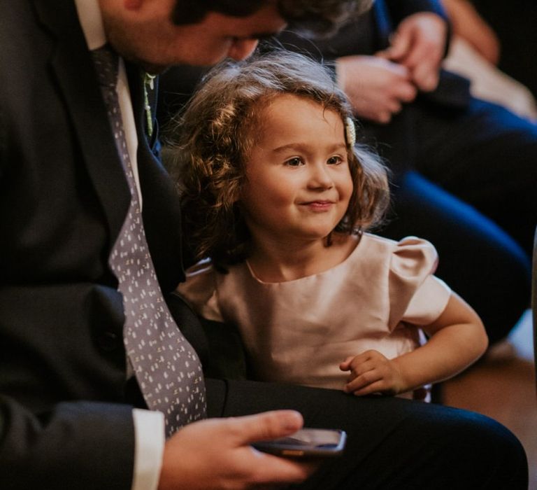 Flower girl in pink dress