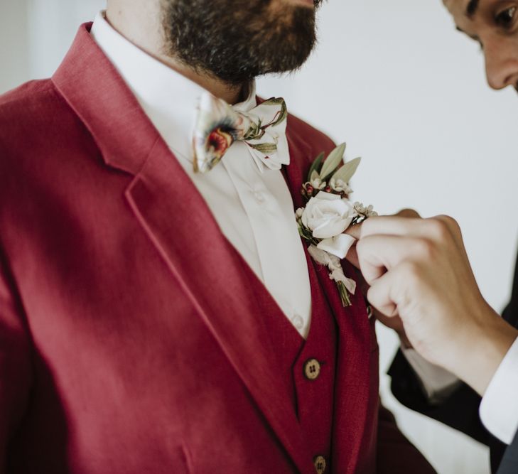 Red wedding suits