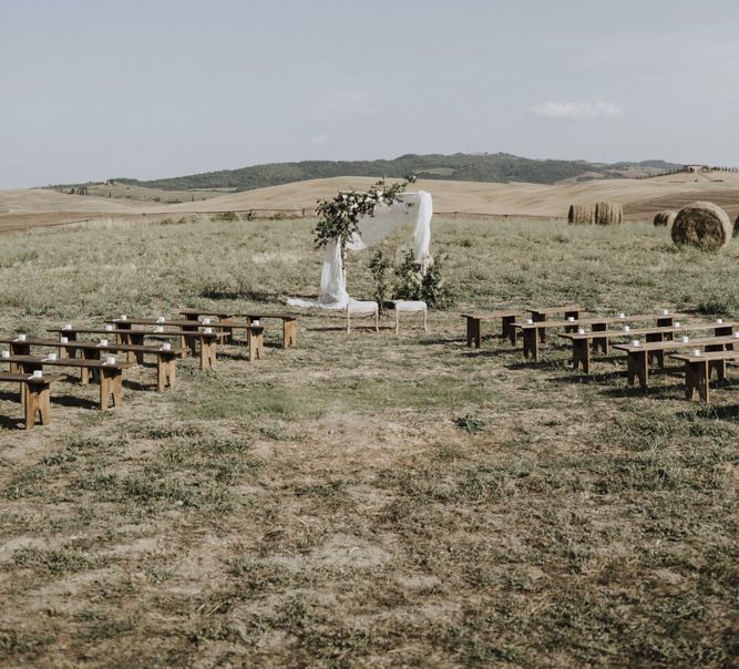 Wedding ceremony set up for Italy wedding