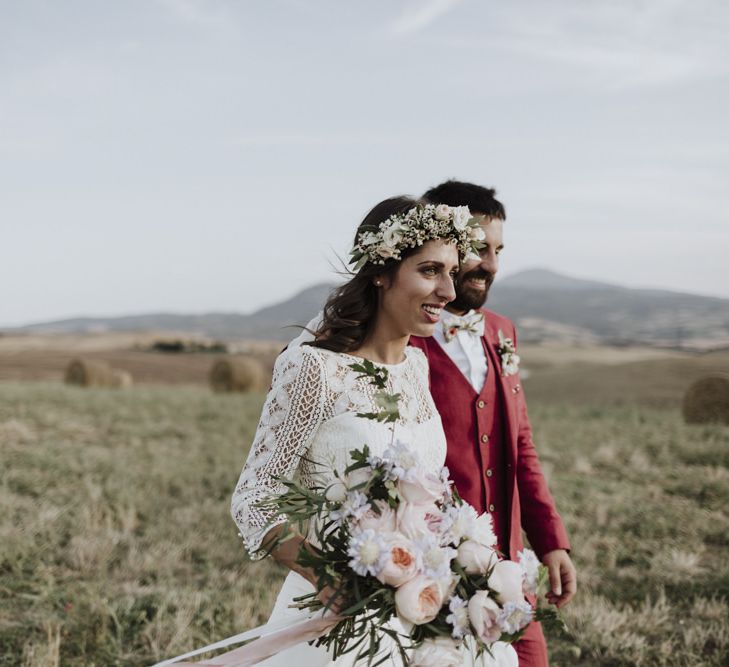 Blush wedding bouquet for destination wedding