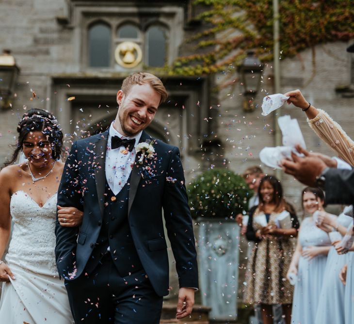 Confetti moment at Lemore Manor micro wedding