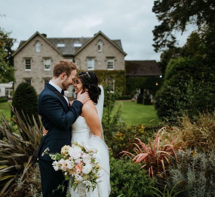 Intimate bride and groom portrait for Lemore Manor micro wedding