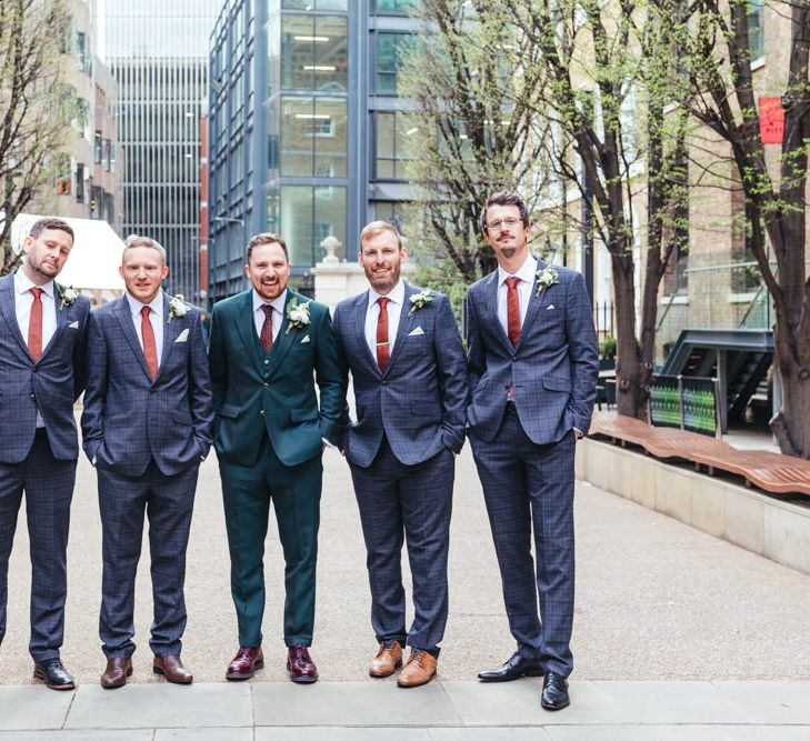 Groom with his groomsmen at Devonshire Terrace wedding