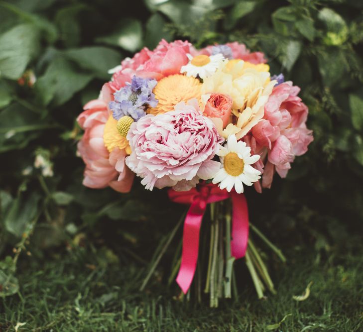 Colourful Bridal Bouquet | Bright Festival Themed Outdoor Ceremony &amp; Tipi Weeding |  Maryanne Weddings | Framed Beauty Film