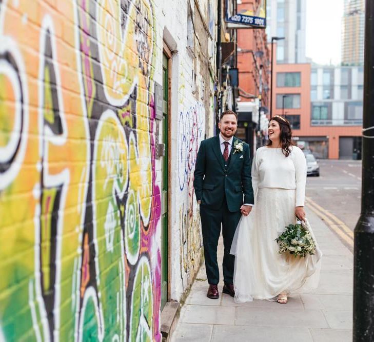 Bride and groom steal a moment at East London wedding