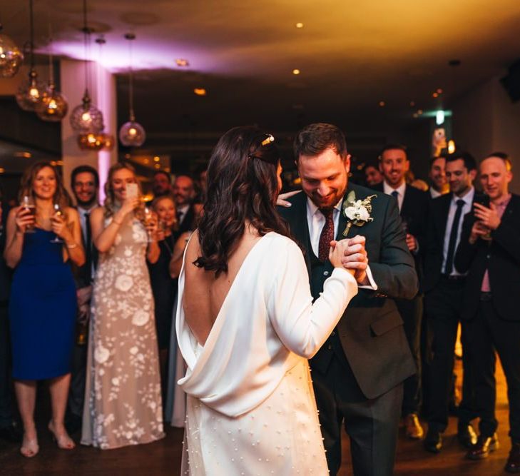 Bride and grooms first dance at Devonshire Terrace wedding