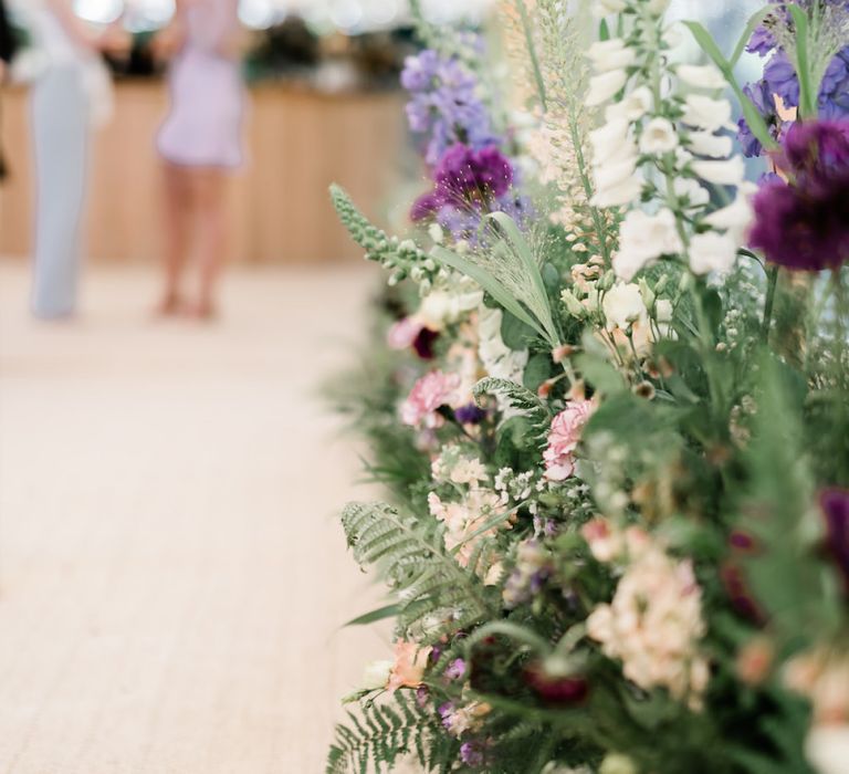 Lilac Flowers and Foliage Aisle Wedding Flowers