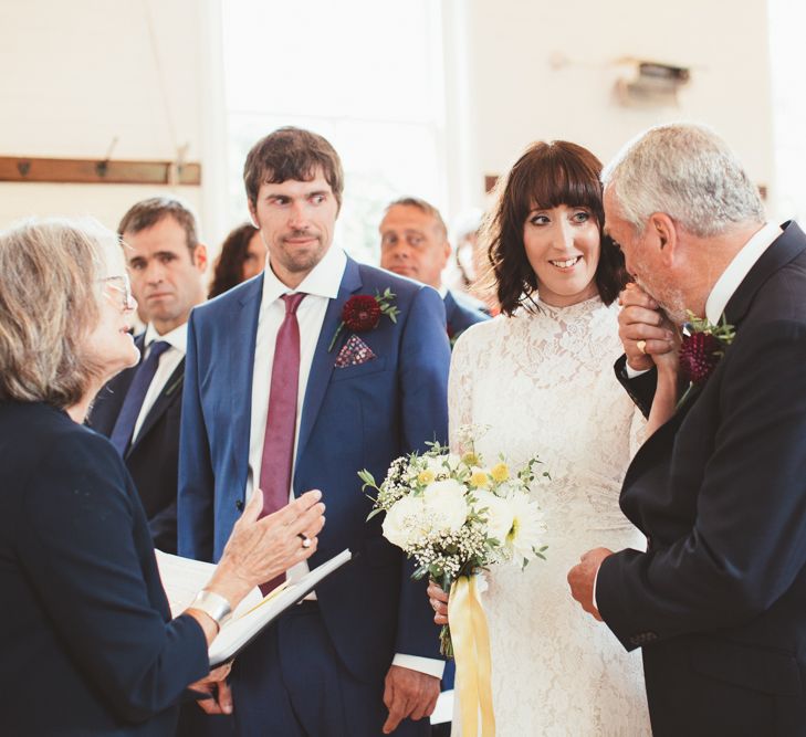 Father of The Bride Giving Away His Daughter at the Altar