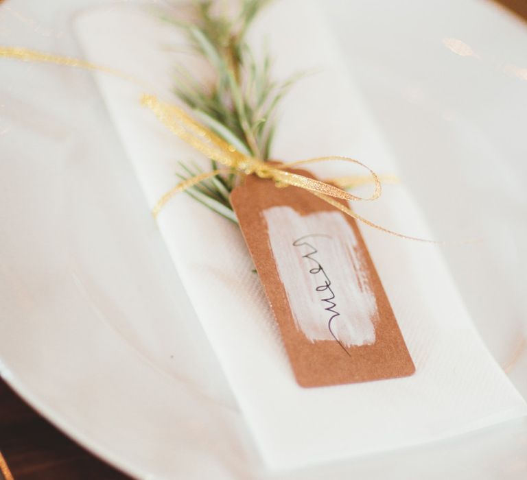 Craft Paper Luggage Tag Place Setting Card