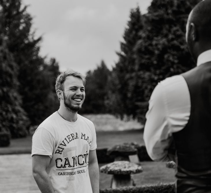 Groom on wedding morning