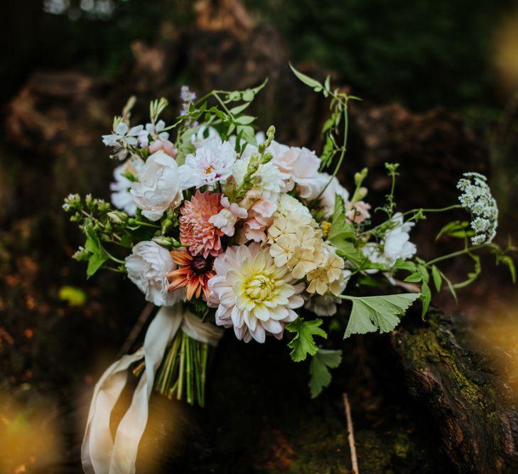 Dahlia wedding bouquet