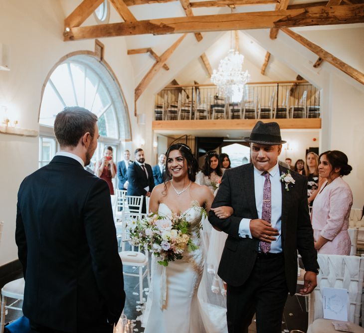 Bridal entrance at socially distance wedding ceremony at Lemore Manor