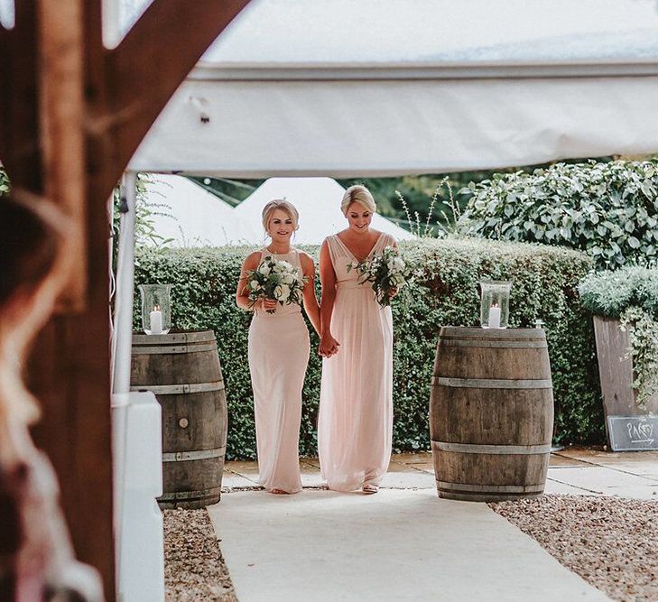 Wedding Ceremony | Bridesmaids in Blush Pink Maids to Measure Dresses | Blush, Rustic Luxe Wedding at Ever After, Dartmoor | Dan Ward Photography | CupcakeVideos