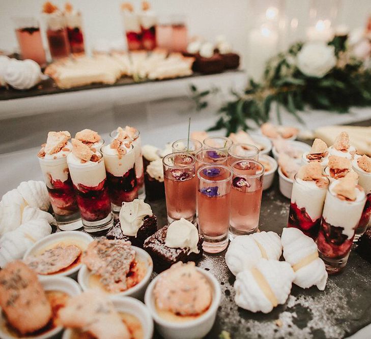 Dessert Platter | Blush, Rustic Luxe Wedding at Ever After, Dartmoor | Dan Ward Photography | CupcakeVideos