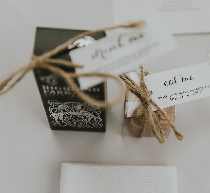 Edible &amp; Drinkable Wedding Favours // Scottish Wedding With Ceilidh At Axnoller Dorset With Bohemian Styling Outdoor Wedding Ceremony With Images From Paul Underhill Dorset Wedding Photographer