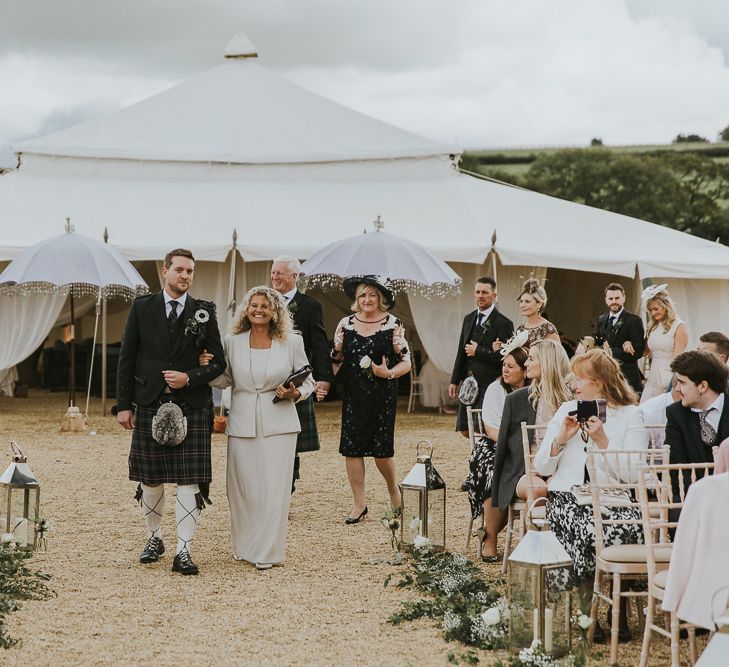 Scottish Wedding With Ceilidh At Axnoller Dorset With Bohemian Styling Outdoor Wedding Ceremony With Images From Paul Underhill Dorset Wedding Photographer