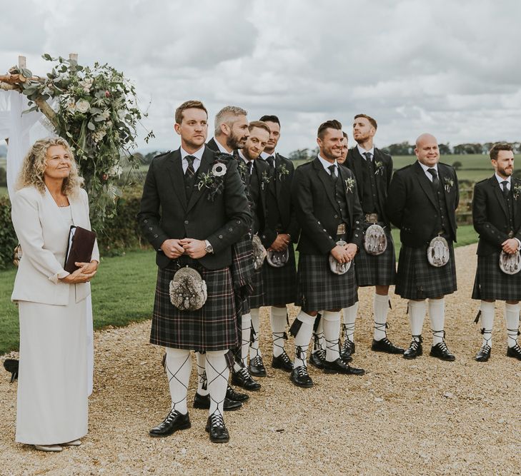 Scottish Wedding With Ceilidh At Axnoller Dorset With Bohemian Styling Outdoor Wedding Ceremony With Images From Paul Underhill Dorset Wedding Photographer