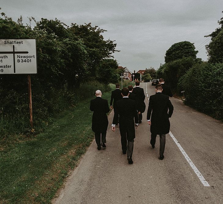 Groomsmen in Henry Herbert Tailors Suits | English Country Garden Marquee Wedding at the Family Home on the Isle of Wight | Jason Mark Harris Photography