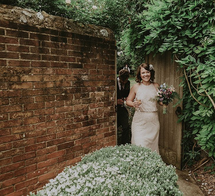 Bridesmaid in Pink Monsoon Dress | English Country Garden Marquee Wedding at the Family Home on the Isle of Wight | Jason Mark Harris Photography