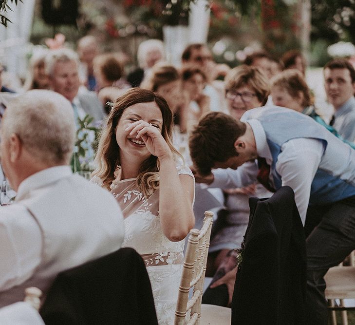 Wedding Reception Speeches | Bride in Rime Arodaky Gown | English Country Garden Marquee Wedding at the Family Home on the Isle of Wight | Jason Mark Harris Photography