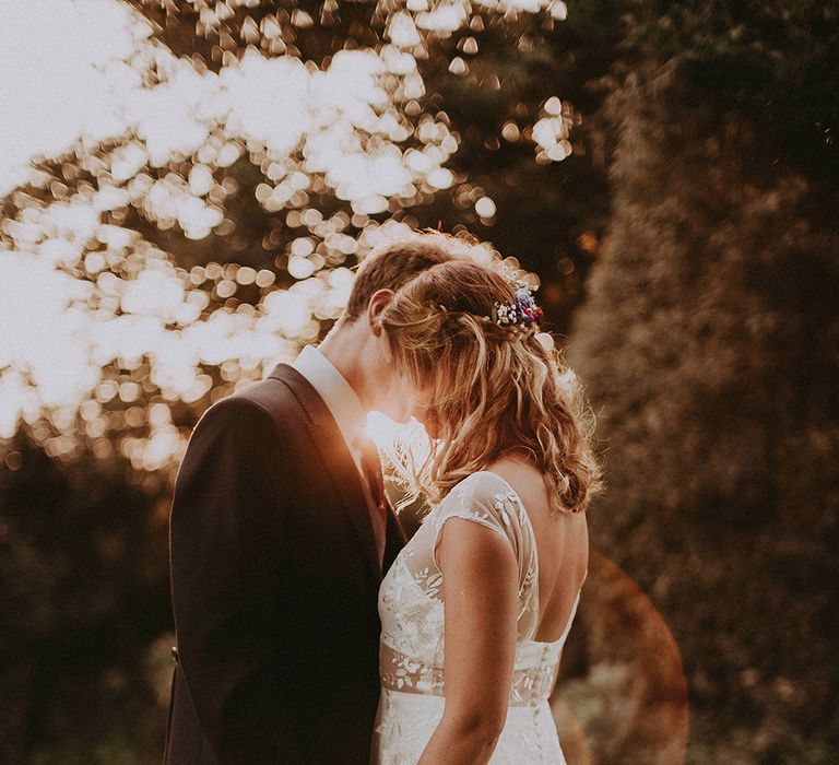 Golden Hour | Bride in Rime Arodaky Gown | Groom in Henry Herbert Tailors Suit | English Country Garden Marquee Wedding at the Family Home on the Isle of Wight | Jason Mark Harris Photography