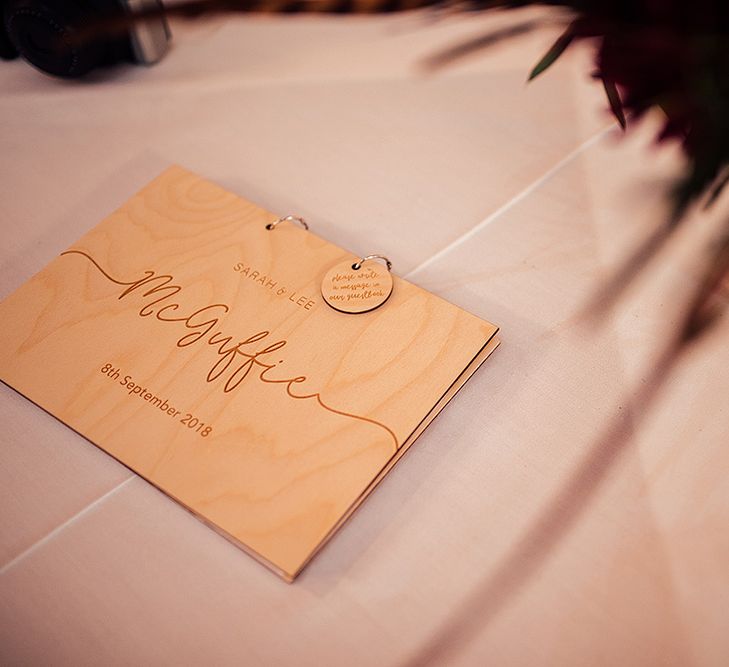 Engraved Wooden Plywood Guest Book