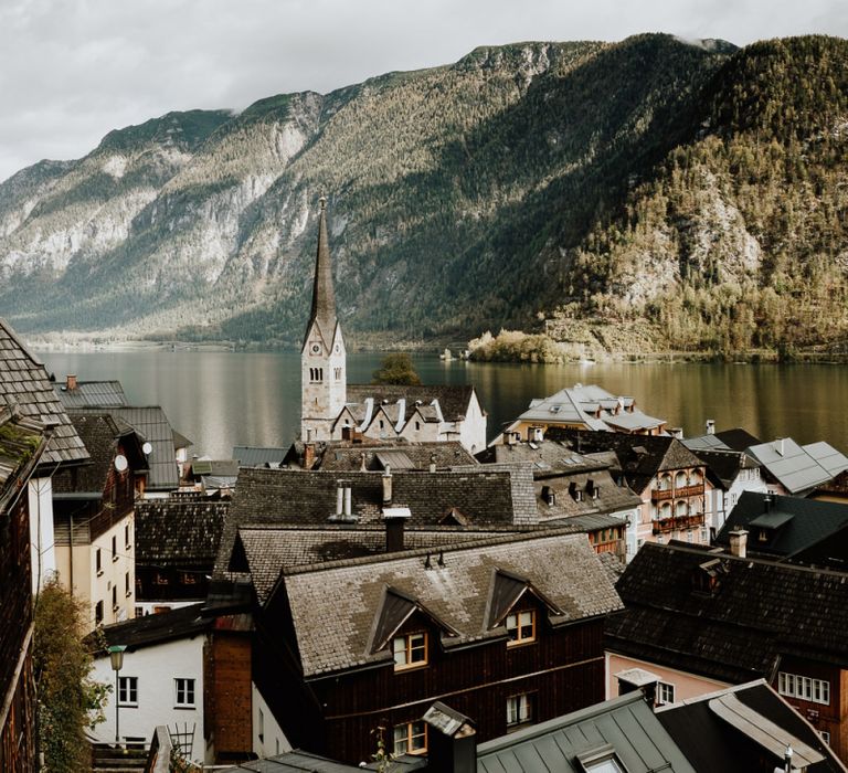 Rooftop Scenery of Hallstatt in Austria