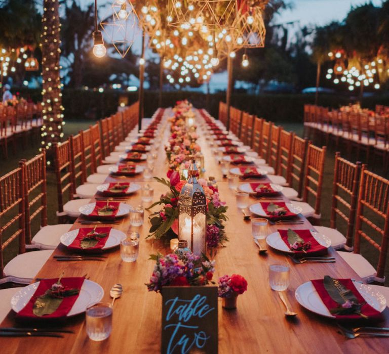 Stunning wedding lighting at Bali wedding venue