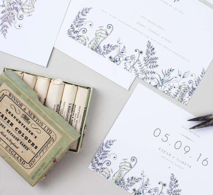 Rose and Beau Botanical Save The Dates Wedding Stationery Suite