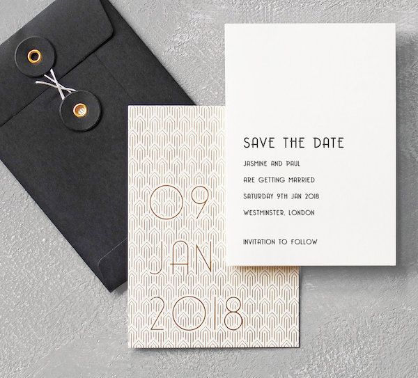 Wolf and Ink Art Deco Save The Date