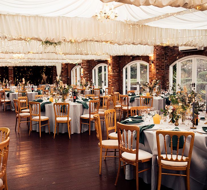 Emerald Green and Gold Wedding Reception at Northbrook Park