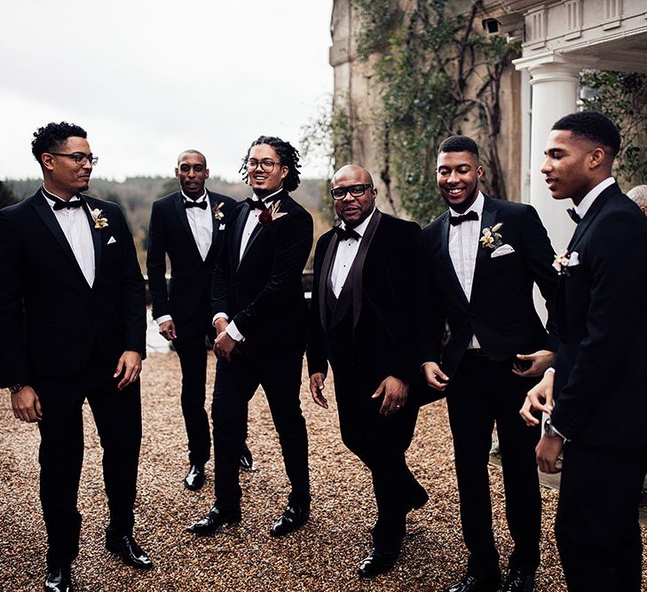 Black Groomsmen in Tuxedos