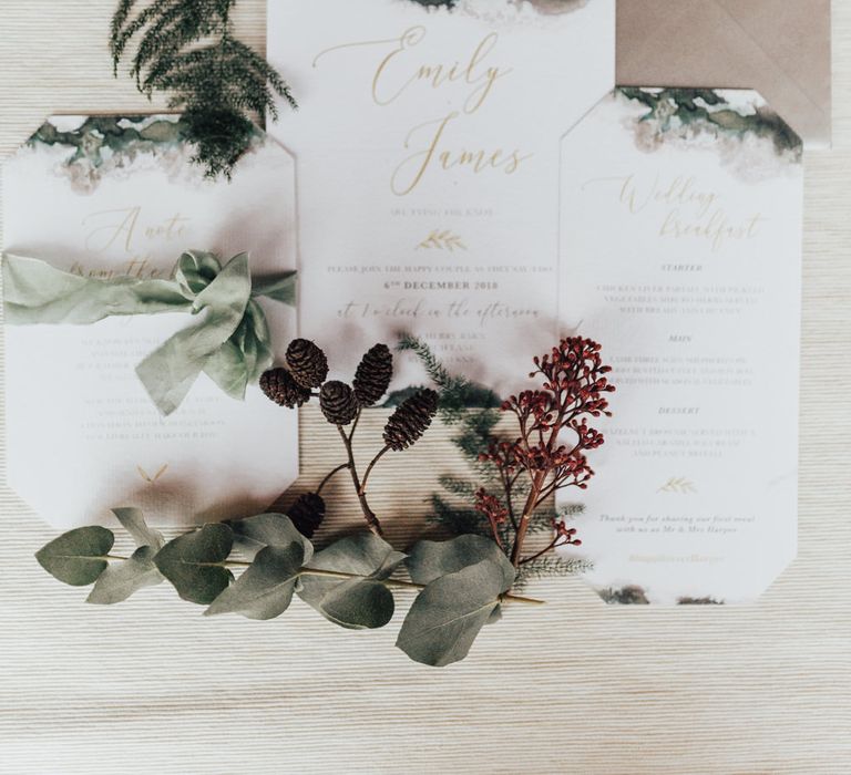 Elegant Wedding Stationery Suite | Geometric Wedding Decor &amp; Styling by Locate to Create at The Cherry Barn | Rebecca Carpenter Photography