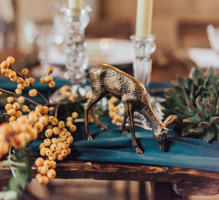 Wedding Reception Table Decor | Geometric Wedding Decor &amp; Styling by Locate to Create at The Cherry Barn | Rebecca Carpenter Photography