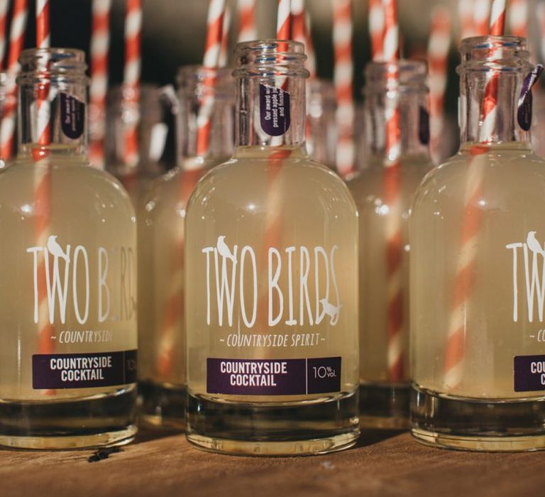 TwoBirds Individual Cocktail Bottles with Paper Straws