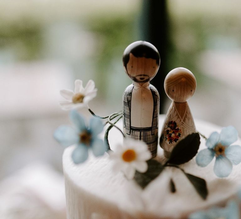 Wooden wedding cake toppers