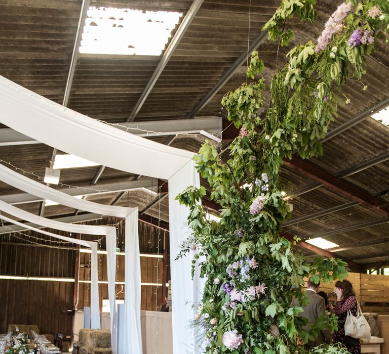 Rustic Luxe Decor For Barn Wedding // Sugar Loaf Barn Wedding // Pale Grey Off The Shoulder Bridesmaids Dresses Rewritten // Groom In Harris Tweed // Hog Roast Evening Buffet // Eleanor Jane Photography