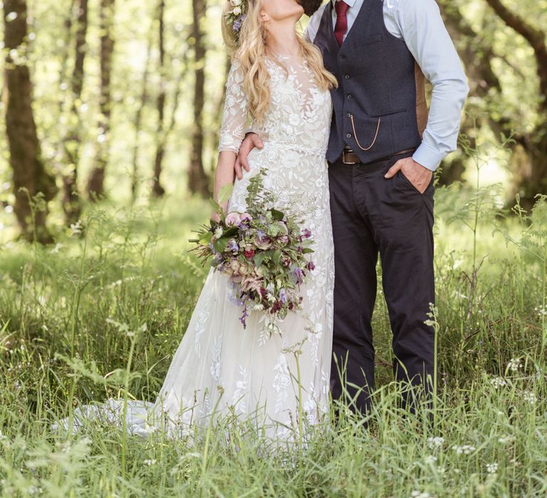 Sugar Loaf Barn Wedding // Pale Grey Off The Shoulder Bridesmaids Dresses Rewritten // Groom In Harris Tweed // Hog Roast Evening Buffet // Eleanor Jane Photography