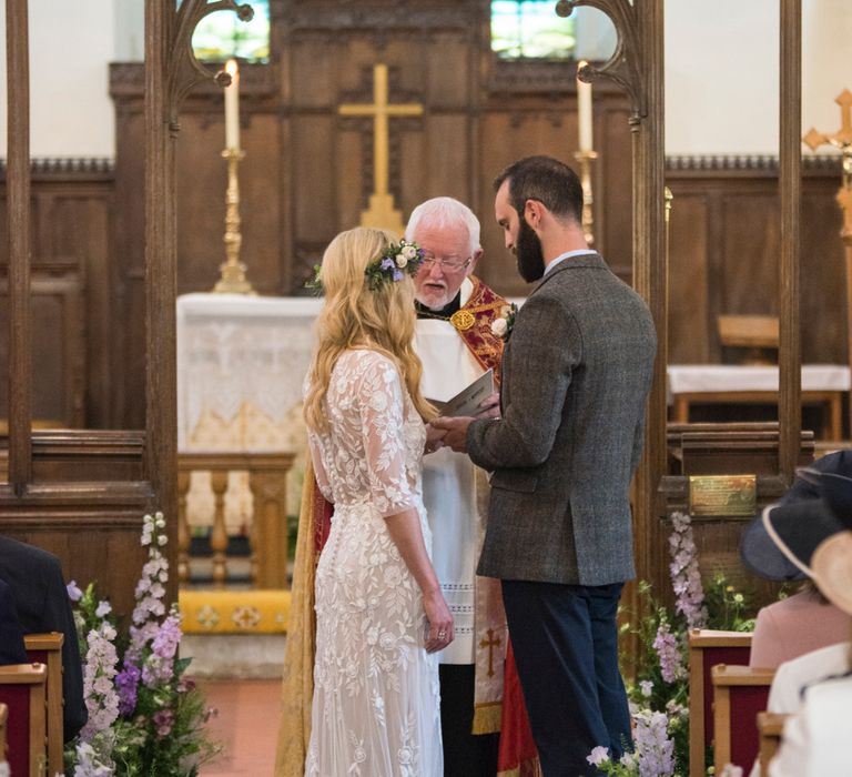 Church Wedding Ceremony // Sugar Loaf Barn Wedding // Pale Grey Off The Shoulder Bridesmaids Dresses Rewritten // Groom In Harris Tweed // Hog Roast Evening Buffet // Eleanor Jane Photography