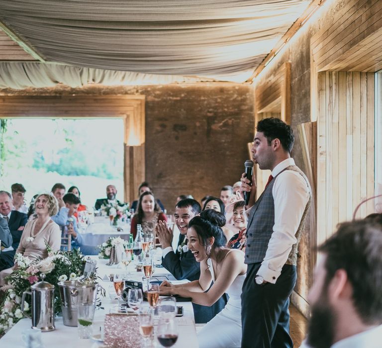 Groom Wedding Speech at the Gillyflower Reception Room at Elmore Court