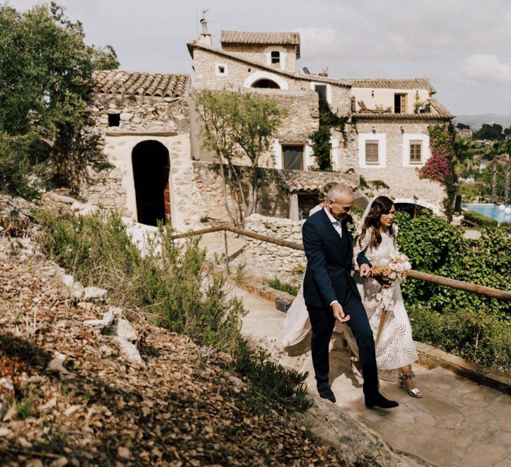 Wedding Ceremony Bridal Entrance with Bride in Margaux Tardits Wedding Dress